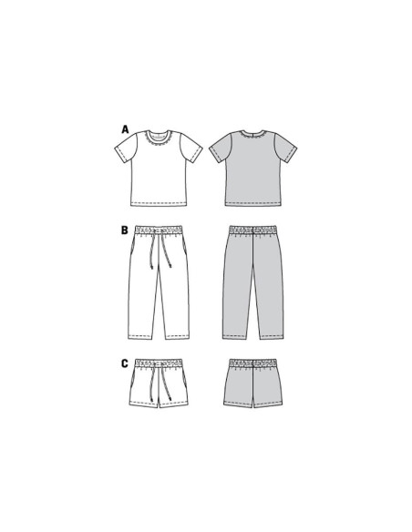 Patrón de camiseta, pantalón y short - Burda 9288