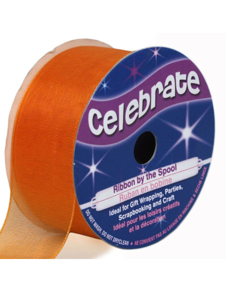 Cinta de organza Celebrate naranja - 25 mm x 5 m