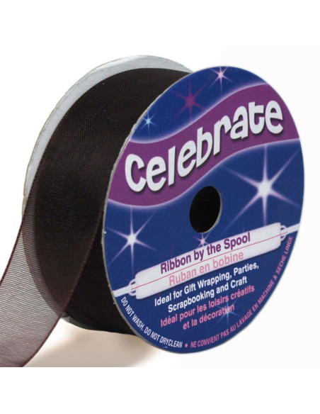 Cinta de organza Celebrate chocolate - 20 mm x 5 m
