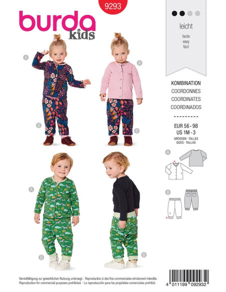 Patrón de chaqueta y pantalón - Burda 9293