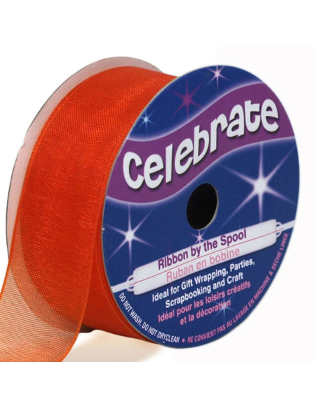 Cinta de organza Celebrate naranja - 20 mm x 5 m