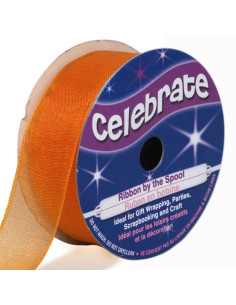 Cinta de organza Celebrate naranja - 20 mm x 5 m