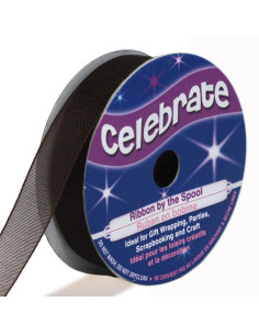 Cinta de organza Celebrate chocolate - 12 mm x 6 m
