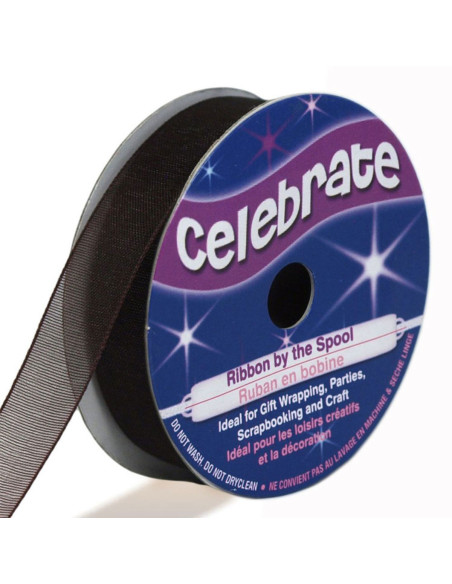 Cinta de organza Celebrate chocolate - 12 mm x 6 m