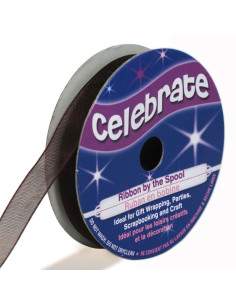 Cinta de organza Celebrate chocolate - 9 mm x 8 m