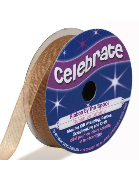 Cinta de organza Celebrate marrón - 9 mm x 8 m