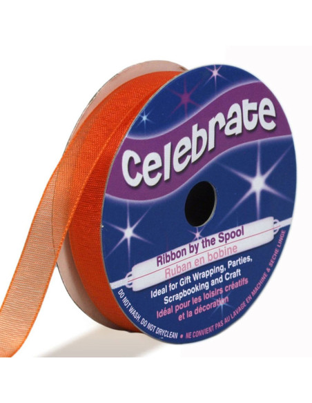Cinta de organza Celebrate naranja - 9 mm x 8 m
