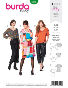 Patrón de blusa y vestido - Burda 6155