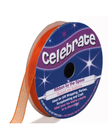 Cinta de organza Celebrate naranja - 6 mm x 8 m