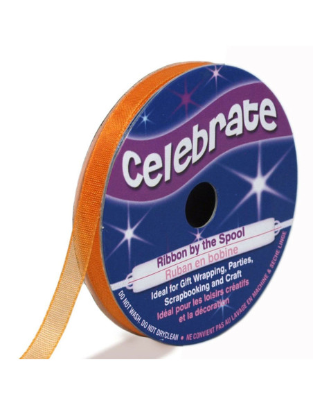 Cinta de organza Celebrate naranja - 6 mm x 8 m
