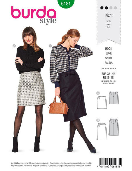 Patrón de falda - Burda 6181