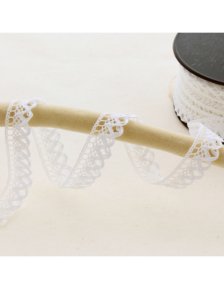 Encaje festoneado 10mm - Blanco