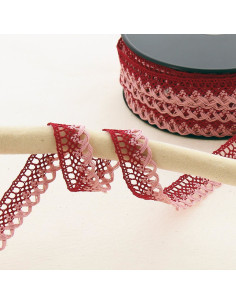 Encaje festón 10mm - Burdeos, rosa viejo