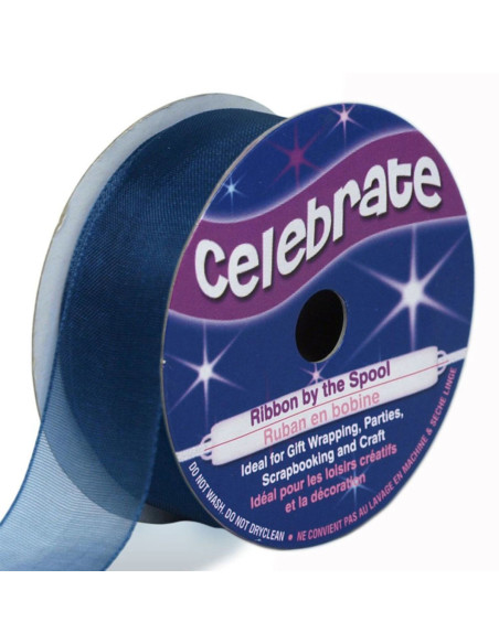 Cinta de organza Celebrate azul marino - 20 mm x 5 m