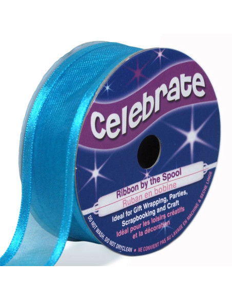 Cinta de organza Celebrate azul turquesa - 20 mm x 4 m