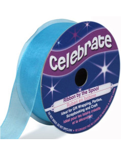 Cinta de organza Celebrate azul laguna - 20 mm x 5 m