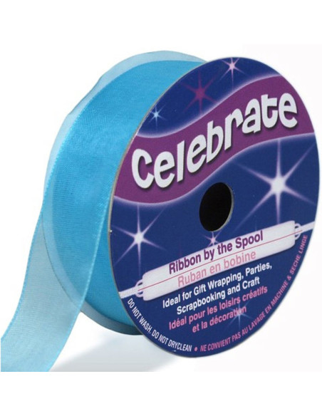 Cinta de organza Celebrate azul laguna - 20 mm x 5 m