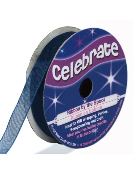 Cinta de organza Celebrate azul marino - 9 mm x 8 m