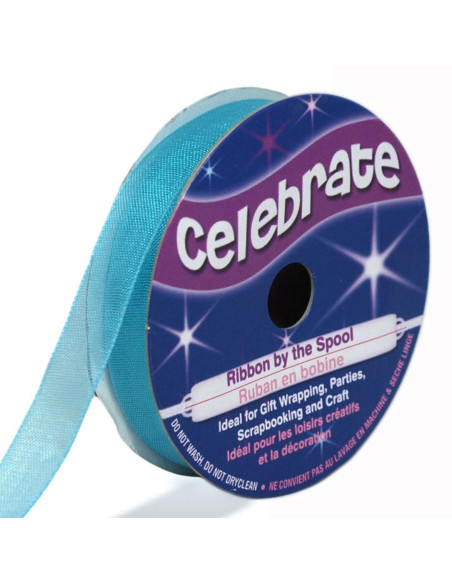 Cinta de organza Celebrate azul turquesa - 9 mm x 8 m
