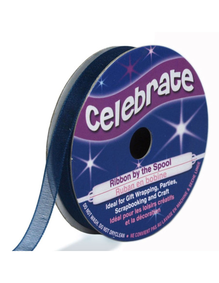 Cinta de organza Celebrate azul marino - 6 mm x 8 m