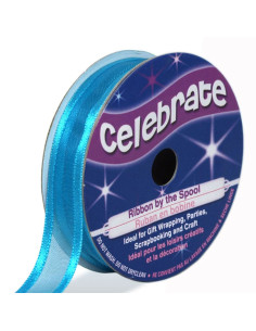 Cinta de organza Celebrate azul turquesa - 12 mm x 5 m