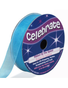 Cinta de organza Celebrate azul laguna - 12 mm x 6 m
