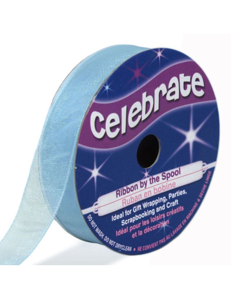 Cinta de organza Celebrate azul cielo - 12 mm x 6 m