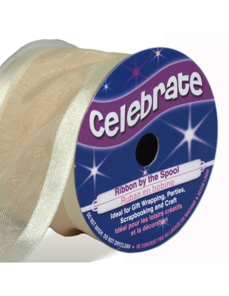 Cinta de organza Celebrate marfil - 38 mm x 4 m