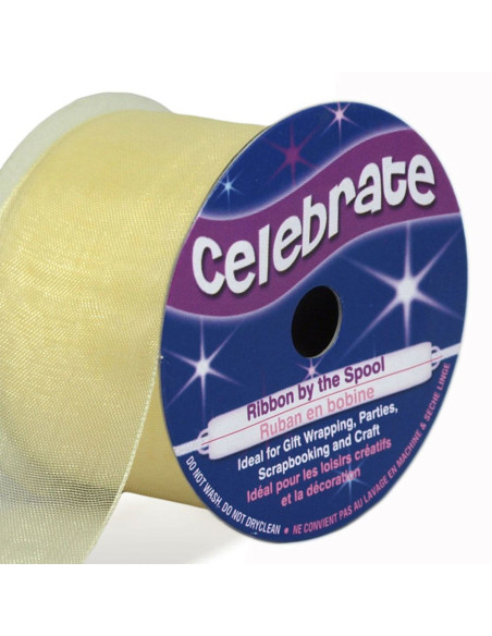 Cinta de organza Celebrate crema - 32 mm x 5 m