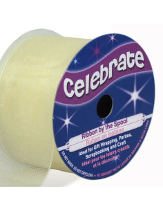 Cinta de organza Celebrate marfil - 32 mm x 5 m