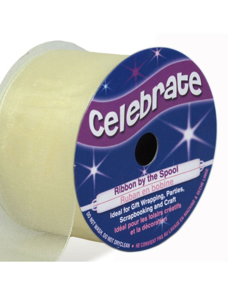 Cinta de organza Celebrate marfil - 32 mm x 5 m