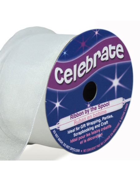 Cinta de organza Celebrate blanca - 32 mm x 5 m
