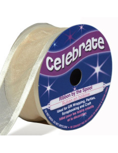 Cinta de organza Celebrate crema - 25 mm x 4 m
