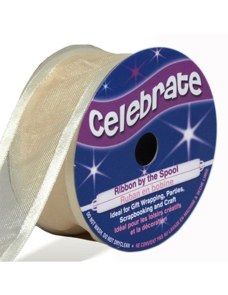 Cinta de organza Celebrate crema - 25 mm x 4 m