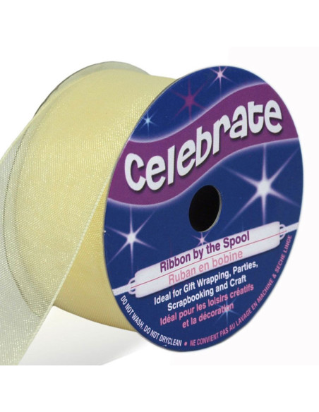 Cinta de organza Celebrate crema - 25 mm x 5 m