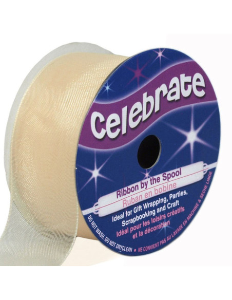Cinta de organza Celebrate marfil - 25 mm x 5 m