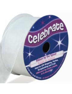 Cinta de organza Celebrate blanca - 25 mm x 5 m