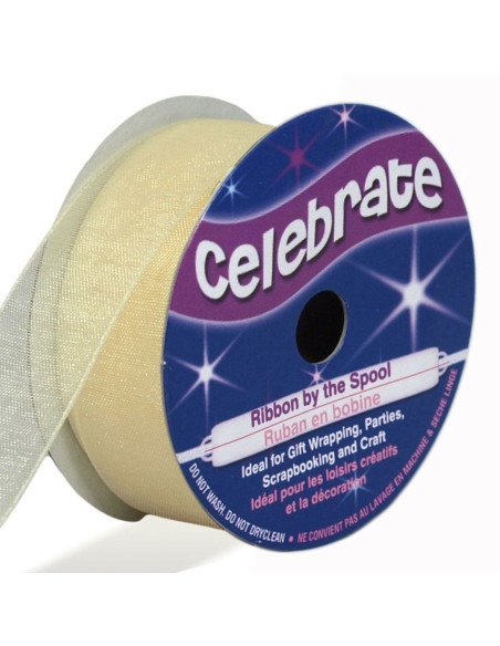 Cinta de organza Celebrate marfil - 20 mm x 5 m