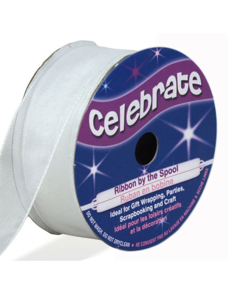 Cinta de organza Celebrate blanca - 20 mm x 5 m