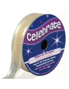 Cinta de organza Celebrate crema - 12 mm x 5 m
