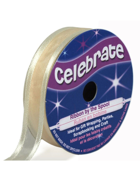 Cinta de organza Celebrate crema - 12 mm x 5 m