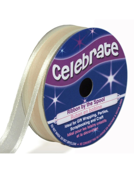 Cinta de organza Celebrate marfil - 12 mm x 5 m