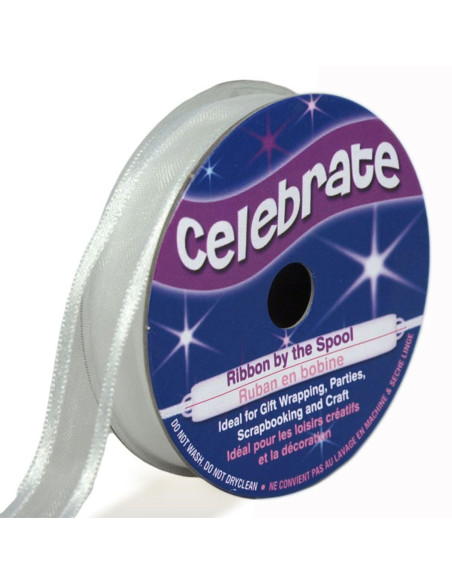 Cinta de organza Celebrate blanca - 12 mm x 5 m
