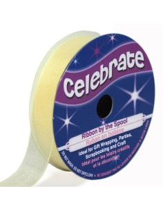 Cinta de organza Celebrate crema - 12 mm x 6 m