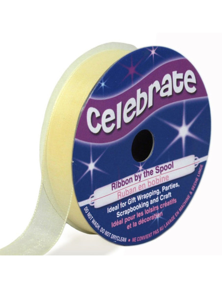 Cinta de organza Celebrate crema - 12 mm x 6 m