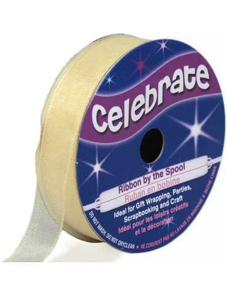 Cinta de organza Celebrate marfil - 12 mm x 6 m