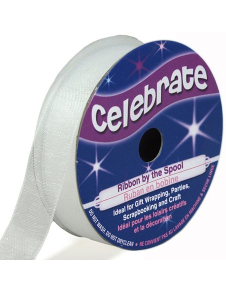 Cinta de organza Celebrate blanca - 12 mm x 6 m