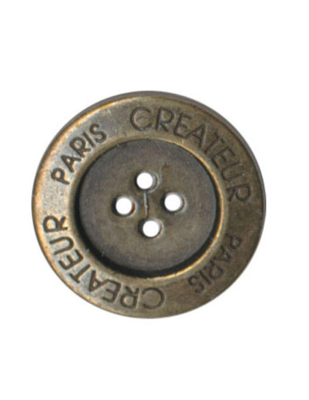 Botón de 4 agujeros - Creador de París - Bronce
