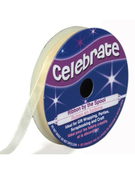 Cinta de organza Celebrate marfil - 6 mm x 8 m