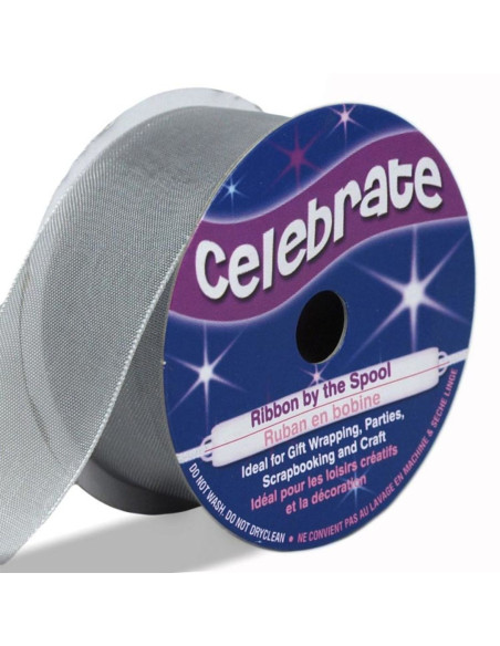 Cinta de organza Celebrate plata - 25 mm x 5 m